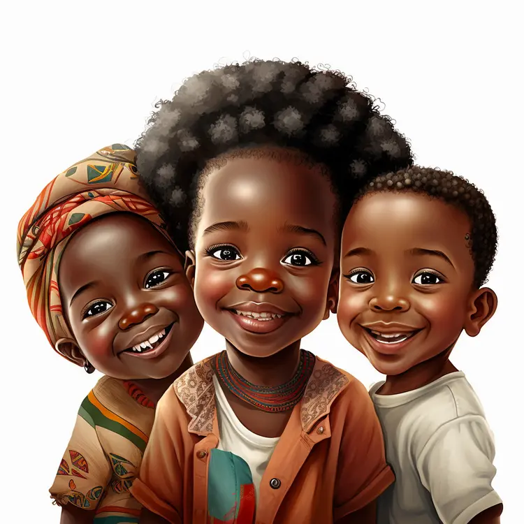 Happy Smiling Children Illustration