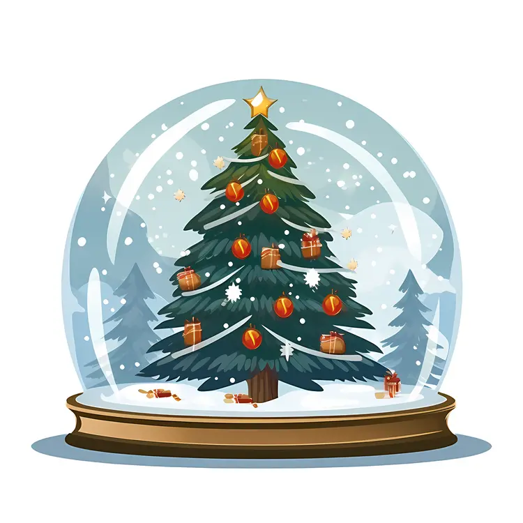 Christmas Tree in a Snow Globe