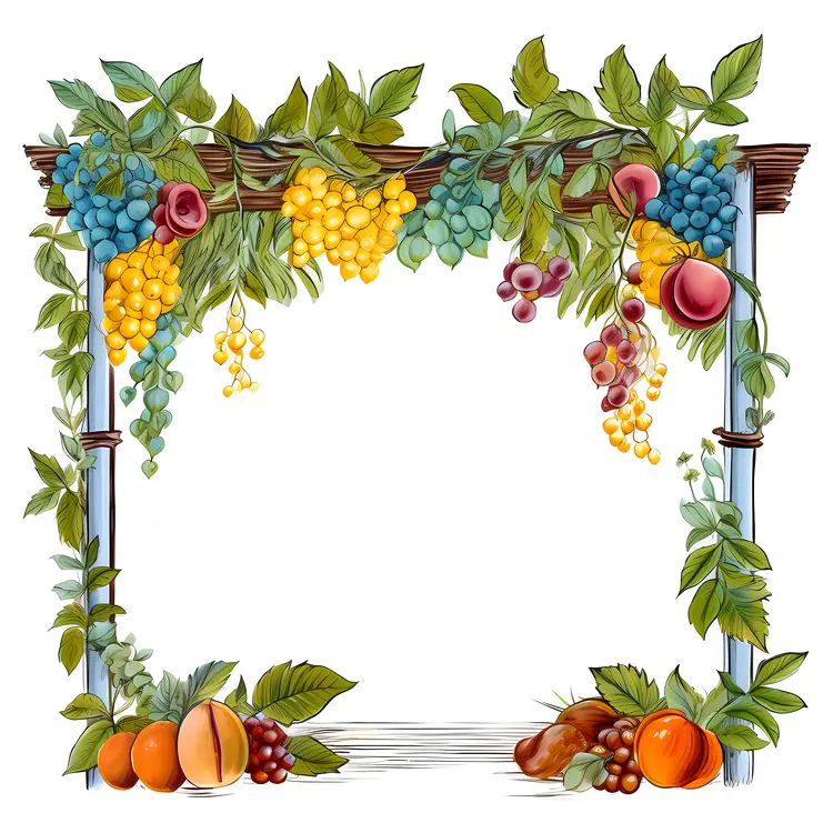 Colorful Fruit Garland for Sukkot Celebration