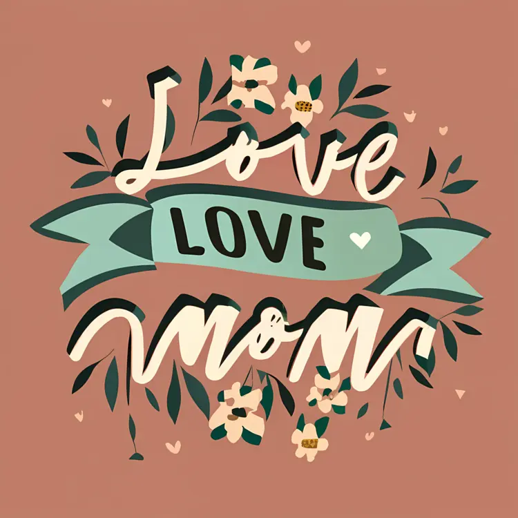 Love Mom with Floral Decorations