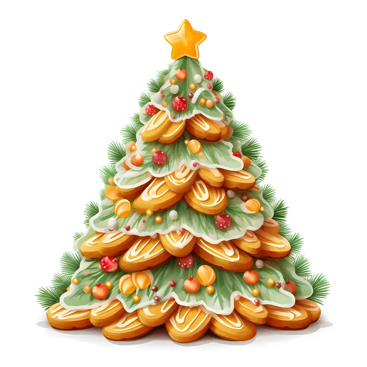 Decorated Christmas Tree Cookie