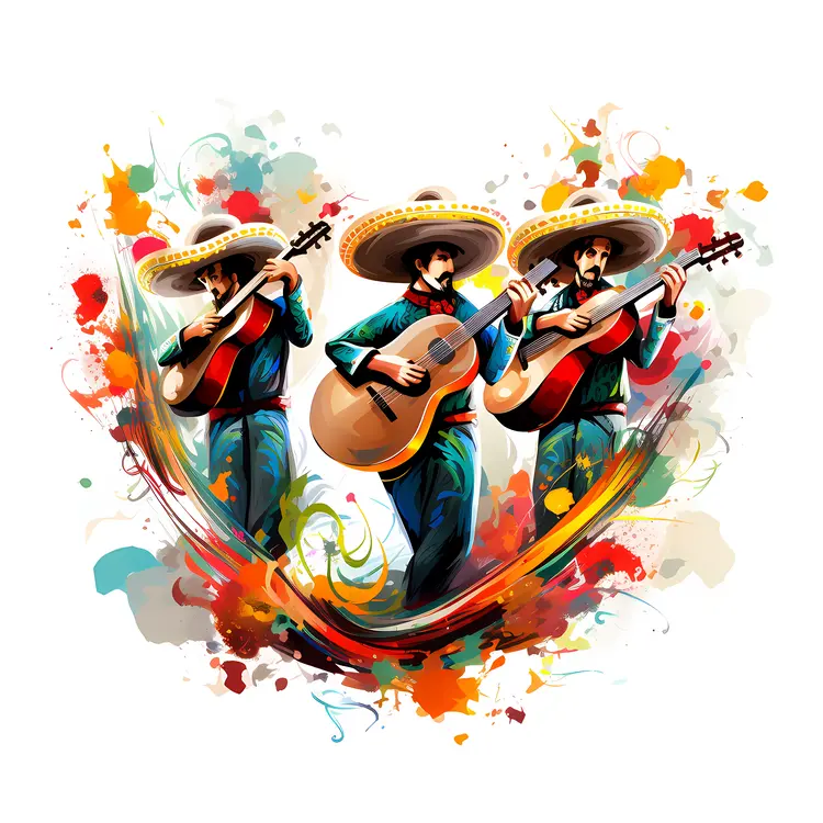 Colorful Mariachi Band Illustration