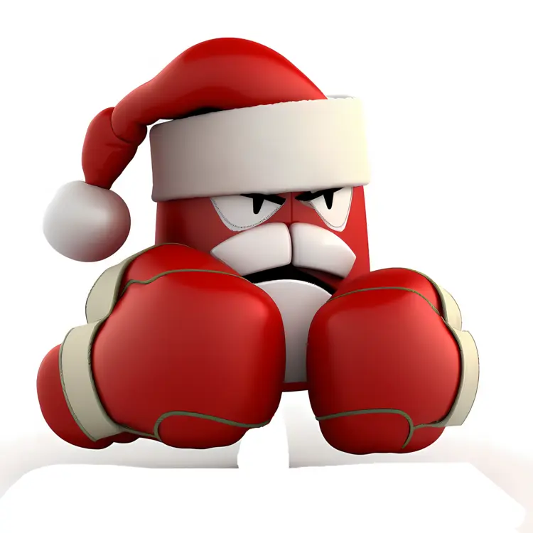 Angry Boxing Glove with Santa Hat for Christmas