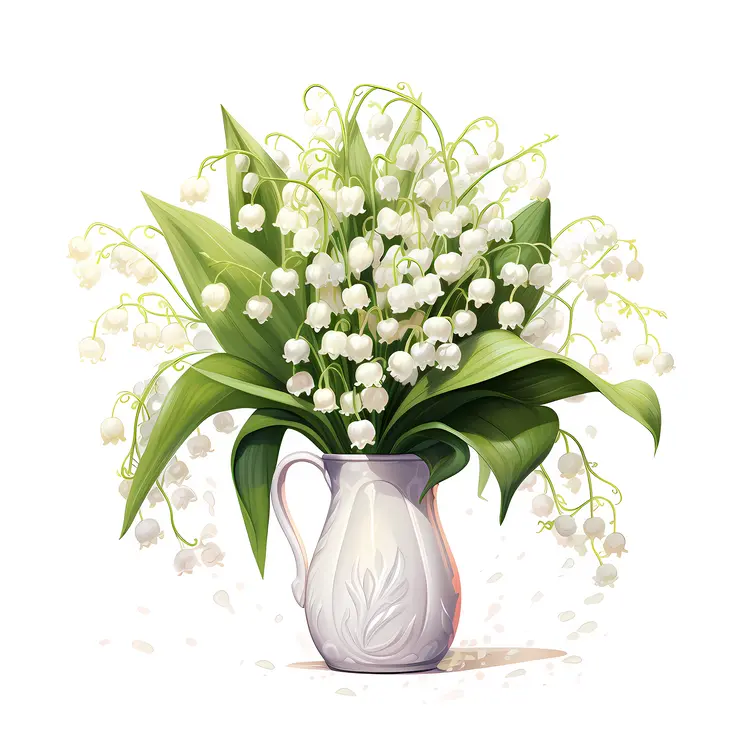 Lily of the Valley in White Jug