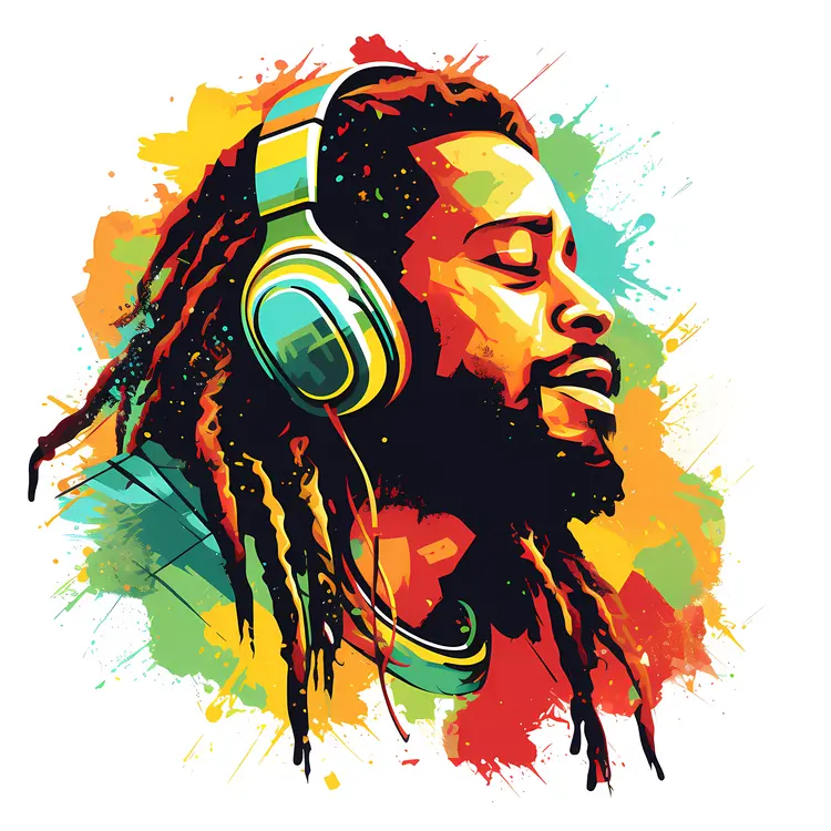 Man Enjoying Music with Headphones