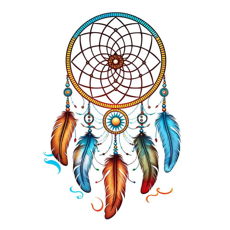 Colorful Dreamcatcher with Feathers