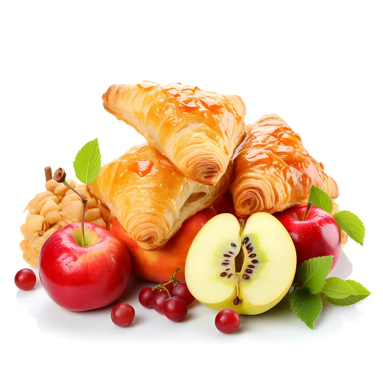 Delicious Croissants with Fresh Fruits