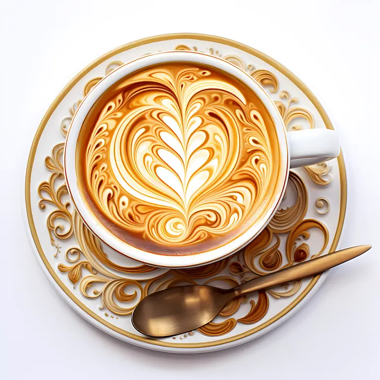 Elegant Golden Latte with Art