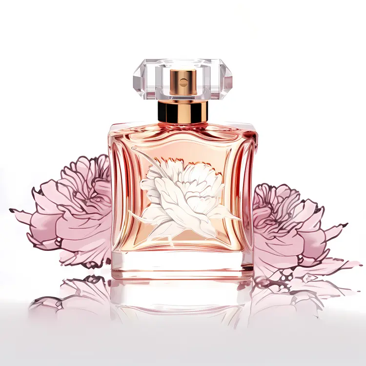 Luxurious Perfume Bottle with Floral Design