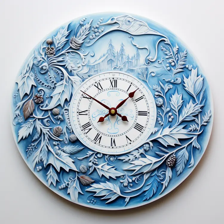 Leafy Clock in Winter