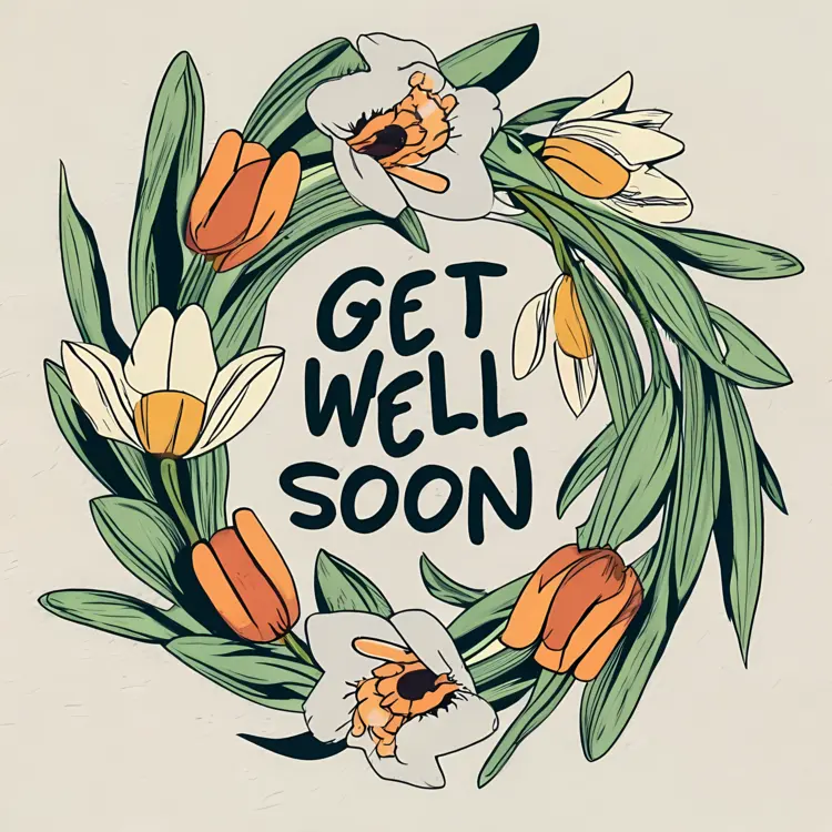 Get Well Soon Floral Wreath