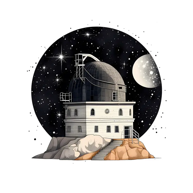 Beautiful Observatory Under the Starry Night Sky