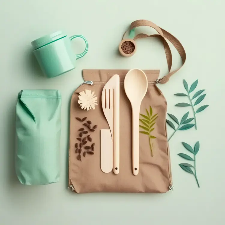 Eco-Friendly Wooden Utensils with Kitchen Accessories