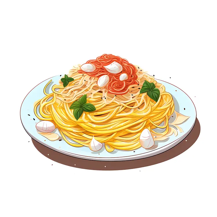 Delicious Spaghetti with Tomato Sauce and Basil