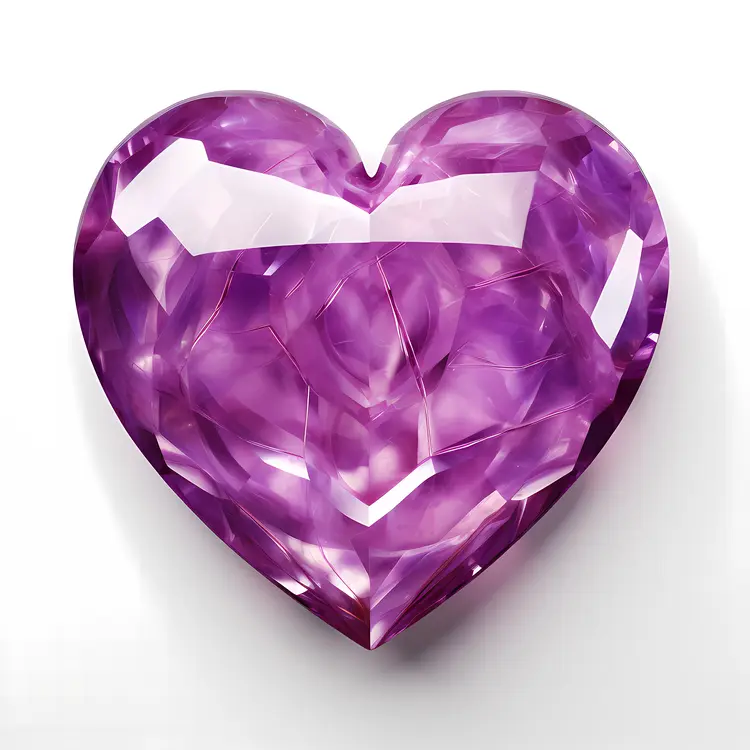Beautiful Heart-shaped Amethyst Gemstone