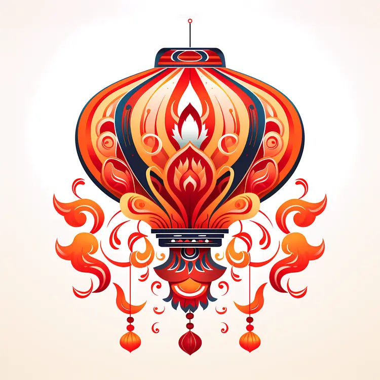 Red and Orange Decorative Lantern for Chinese New Year