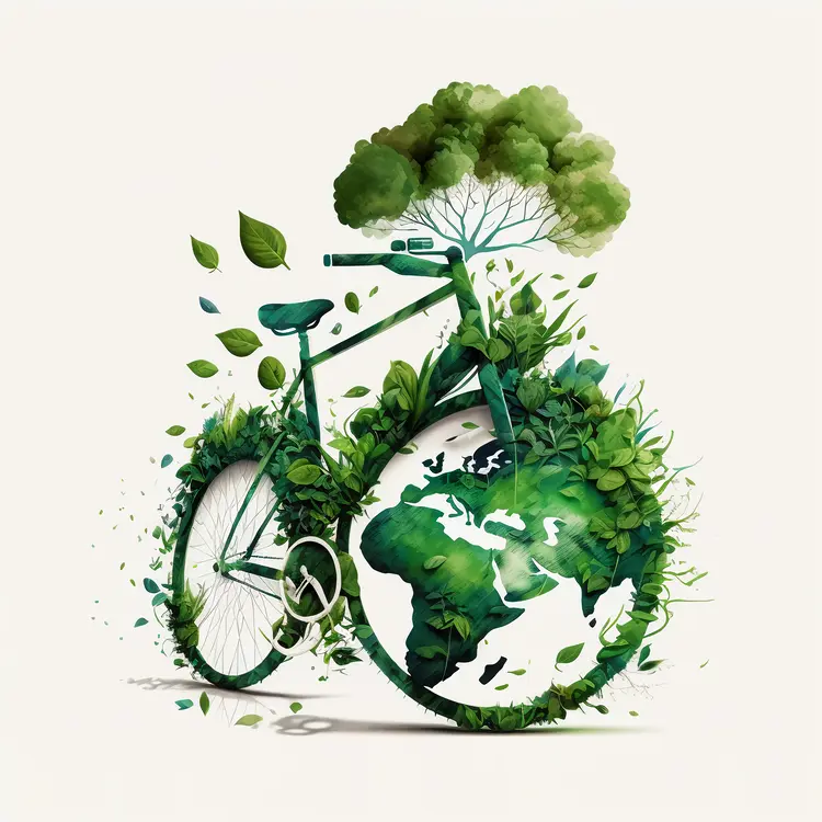 Eco-friendly Bicycle with Nature Elements for Earth Day