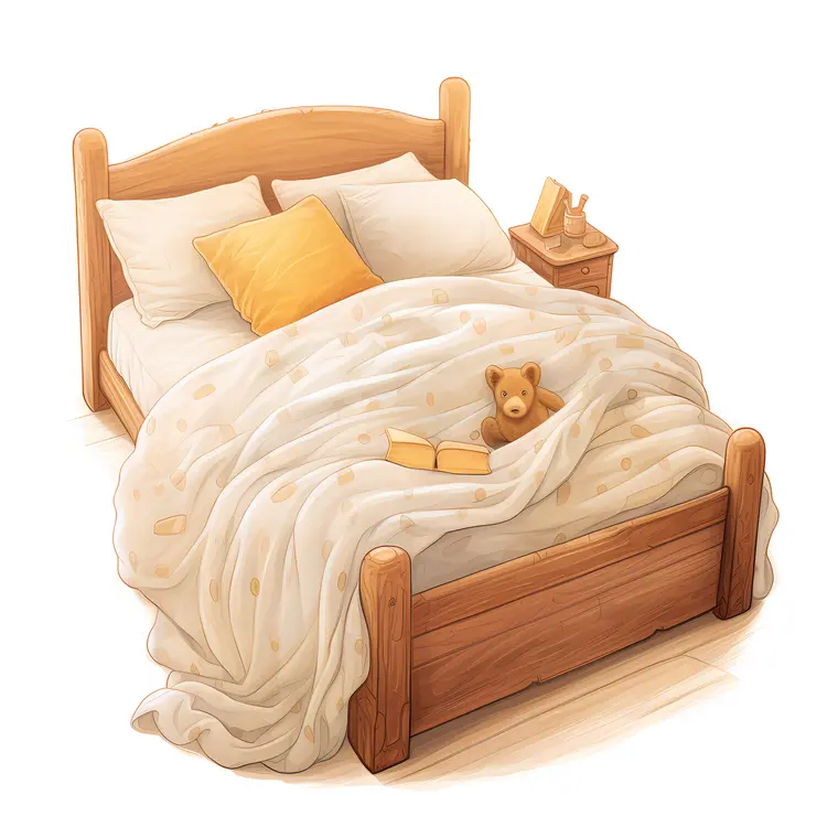 Cozy Bed with Teddy Bear