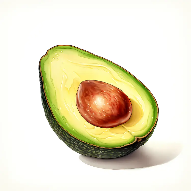 Fresh Green Avocado Illustration
