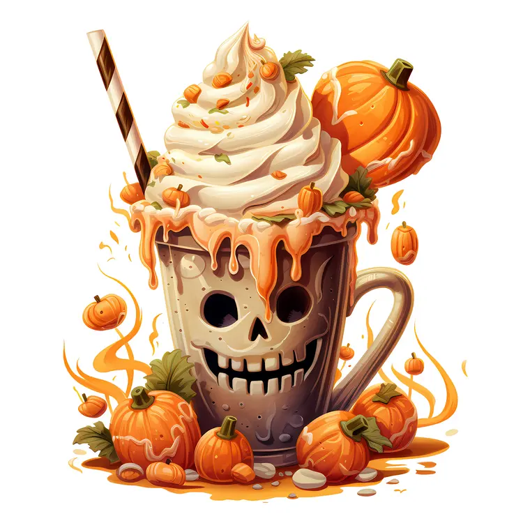 Halloween Pumpkin Milkshake with Whipped Cream