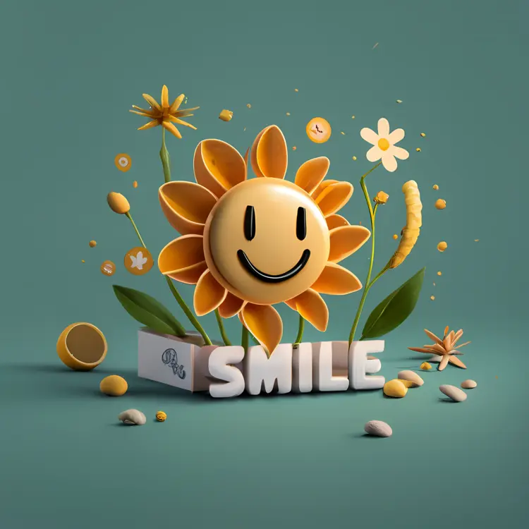 Smiley Sunflower with Cheerful Vibes