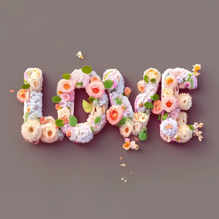 Pastel Floral Love Typography