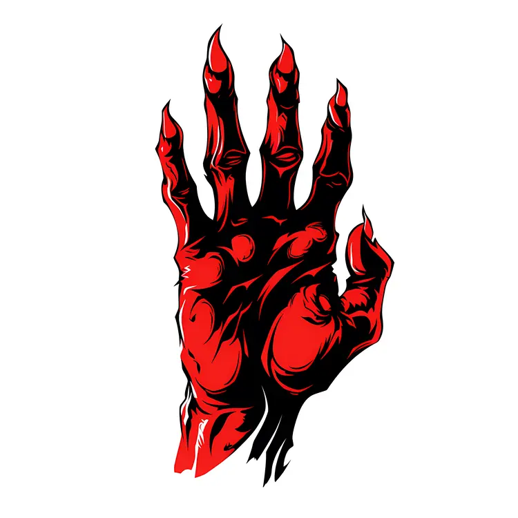 Red Clawed Hand Illustration