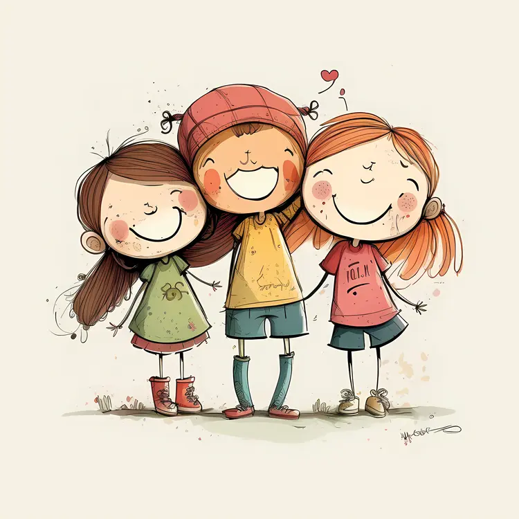 Three Kids Smiling Together