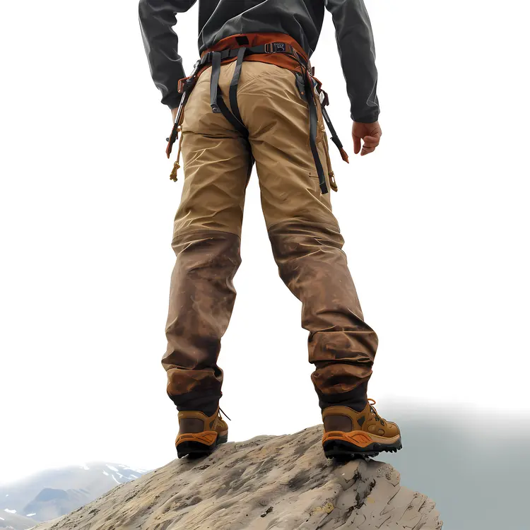 Brown Climbing Pants on a Rock