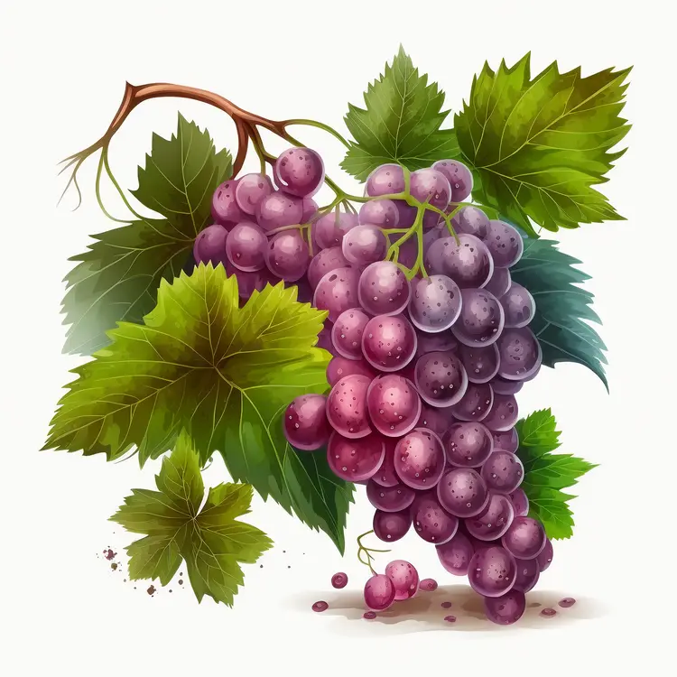 Beautiful Purple Grapes on Vine