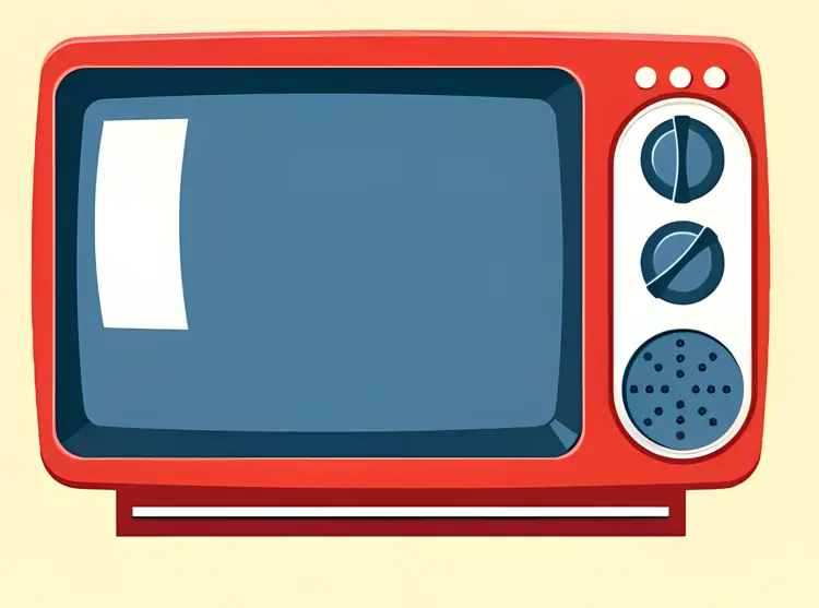 Red Vintage TV with Knobs
