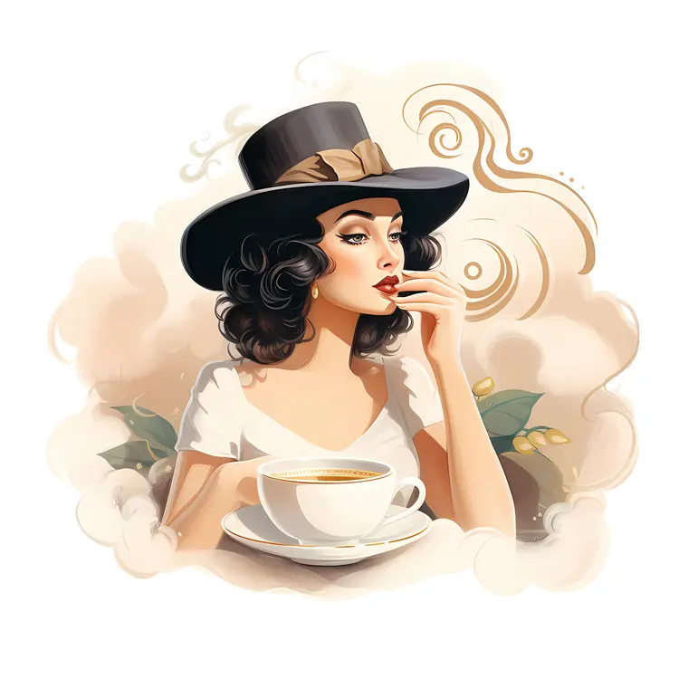 Stylish Woman Enjoying Coffee