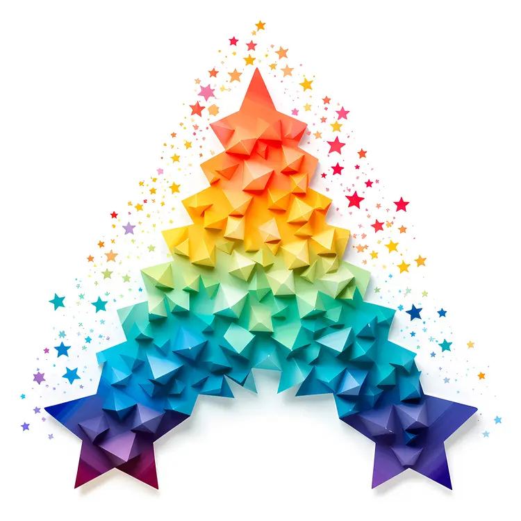3D Colorful Star Abstract Art