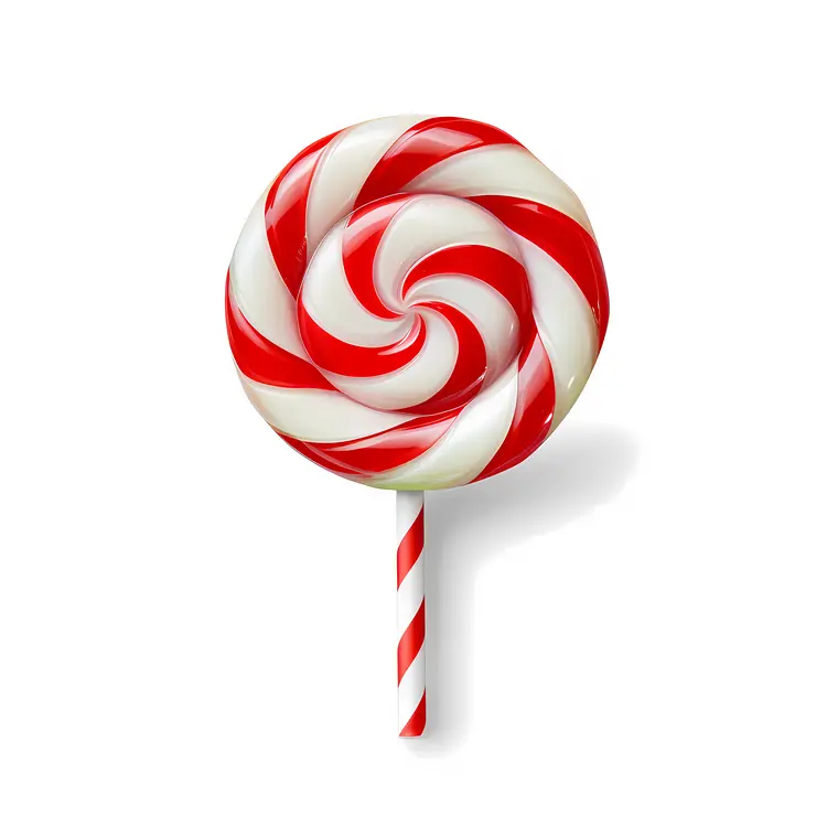 Red and White Swirl Candy Lollipop