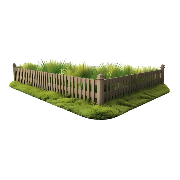 Wooden Fence in Garden Corner