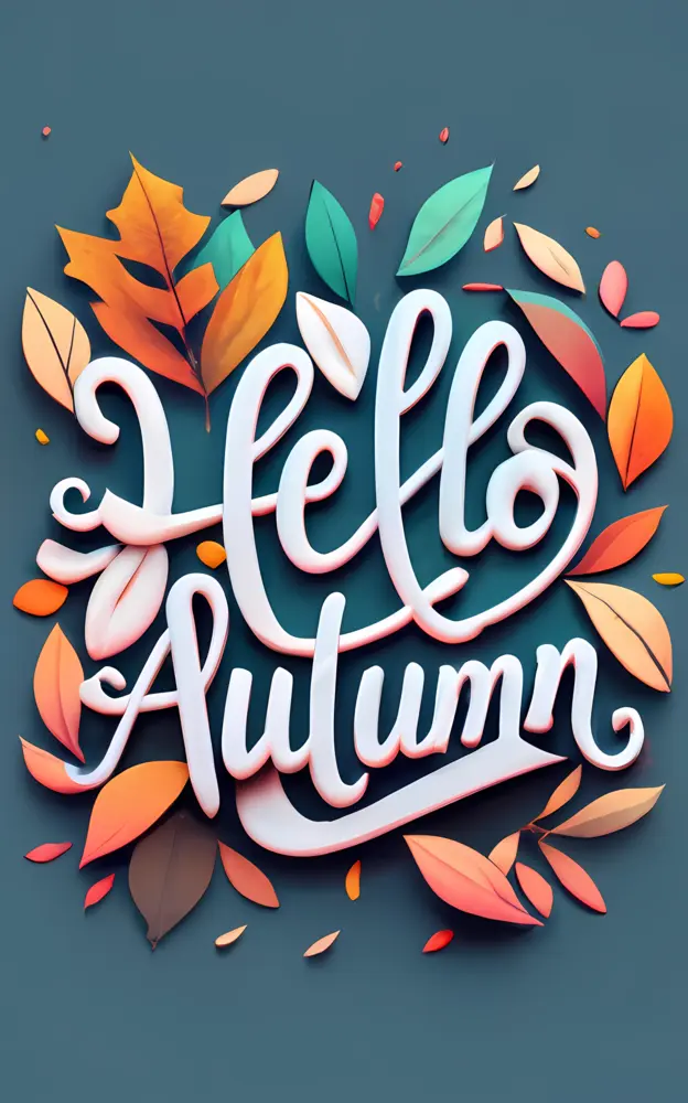 Hello Autumn with Colorful Leaves