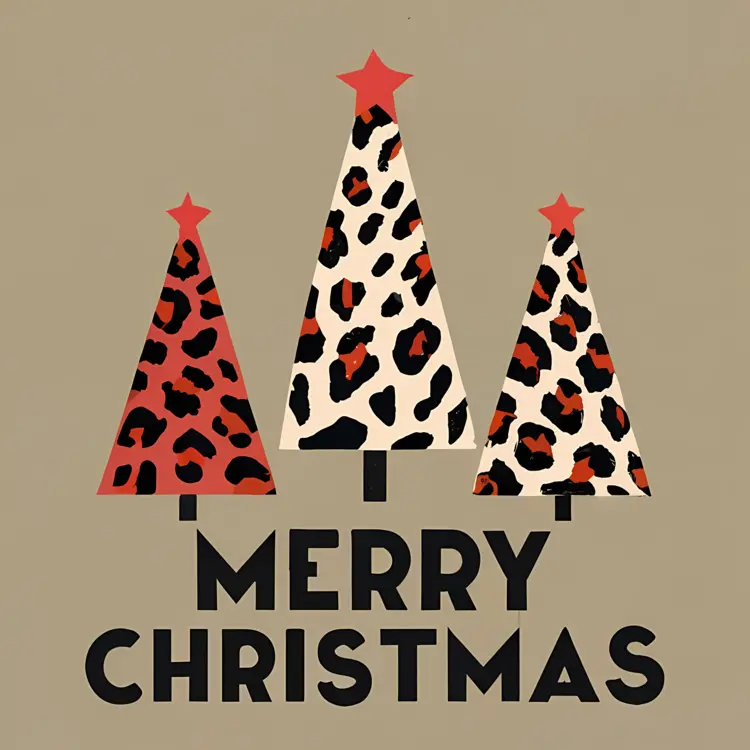 Leopard Print Christmas Trees