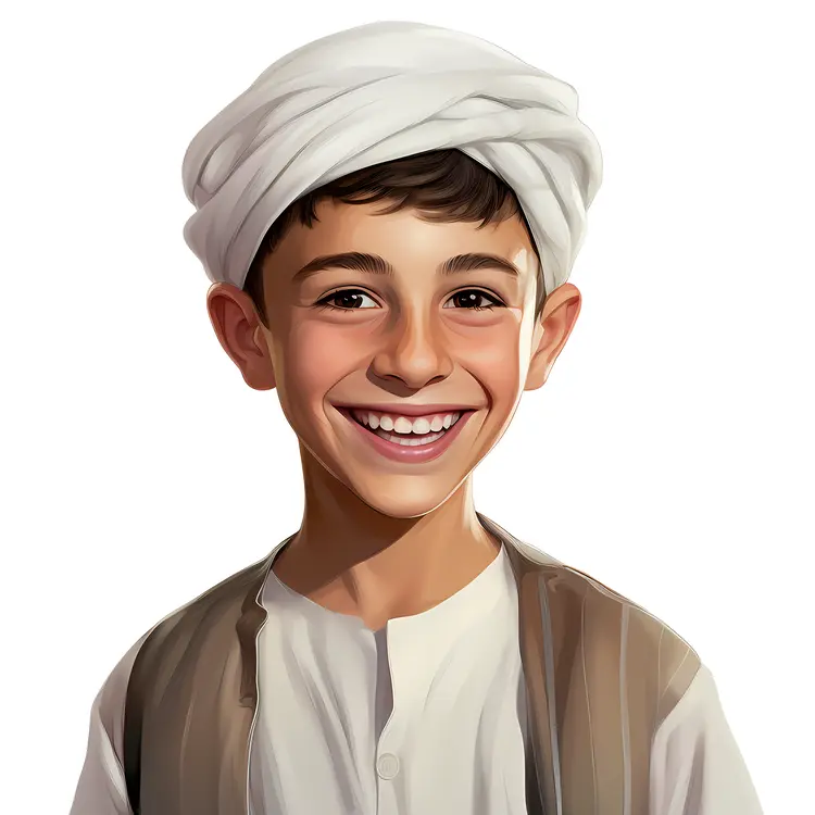 Smiling Boy in Traditional Clothing