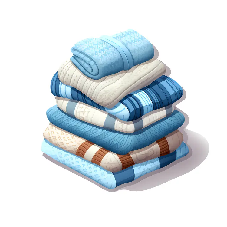 Stack of Blue and White Sweaters
