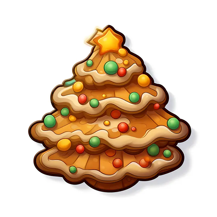Layered Christmas Tree Cookie with Star