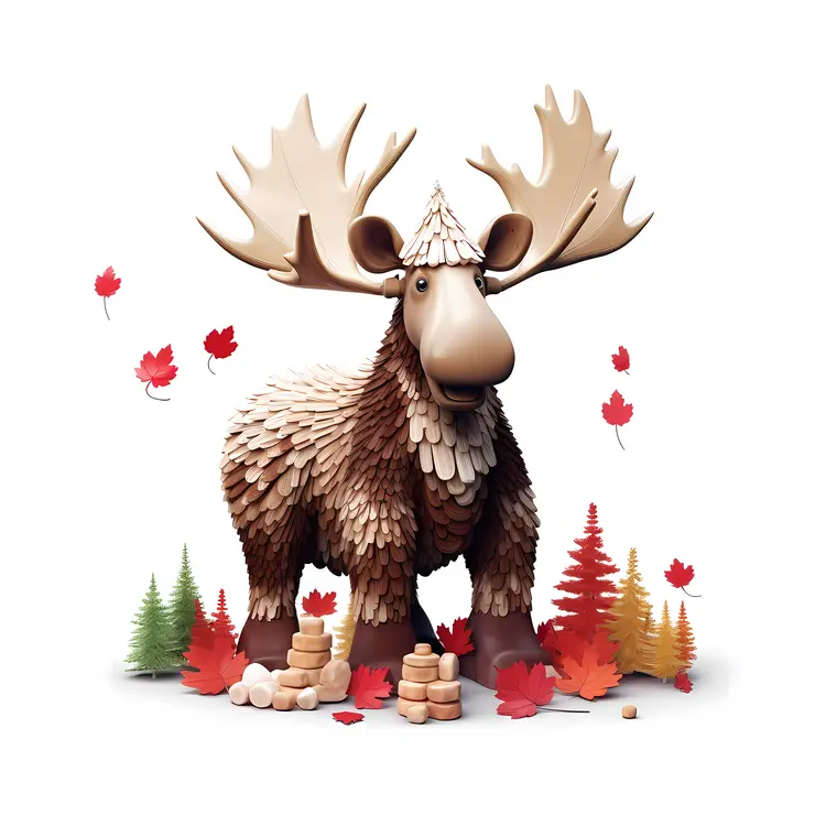 Moose in an Autumn Forest