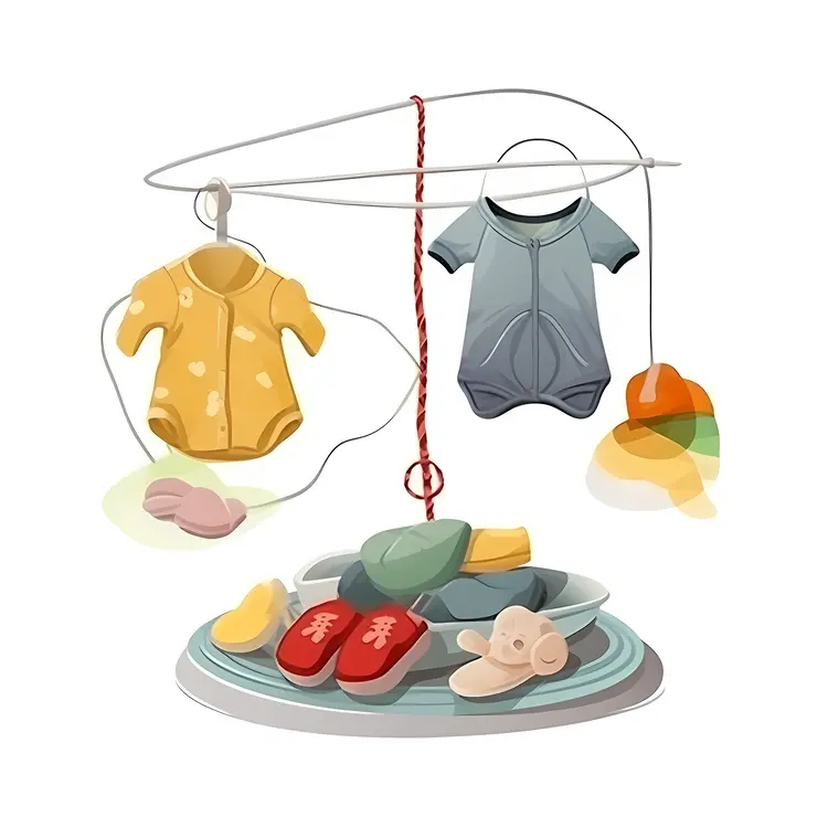 Cute Baby Mobile with Clothes and Toys