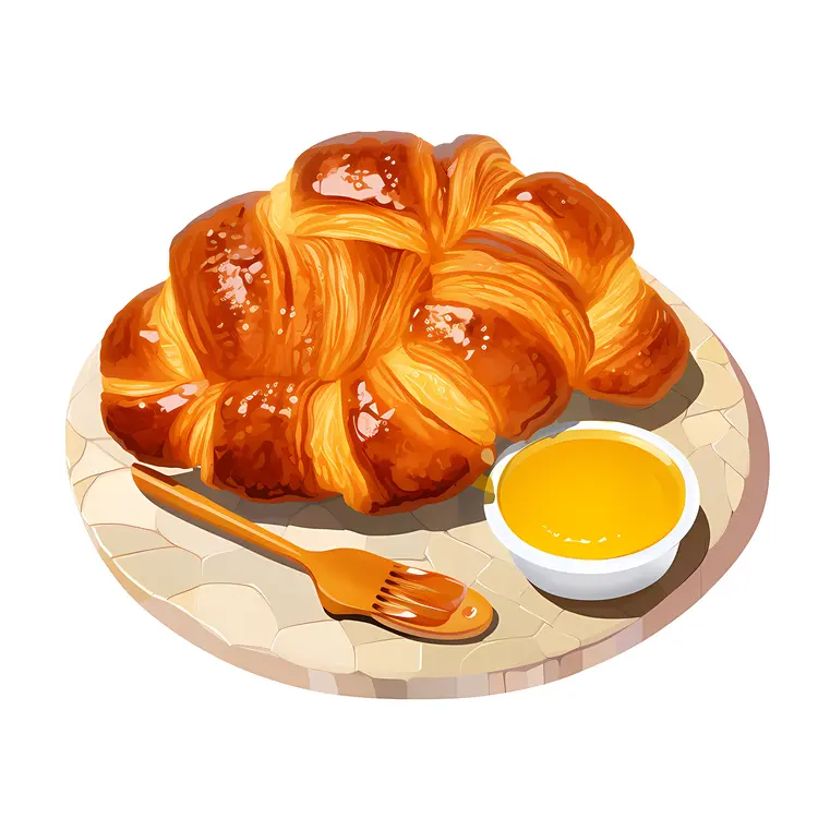 Golden Braided Bread with Honey