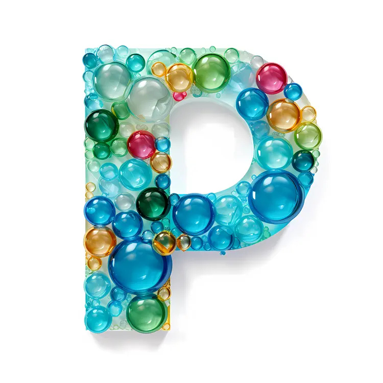 Colorful Bubbles Forming Letter P