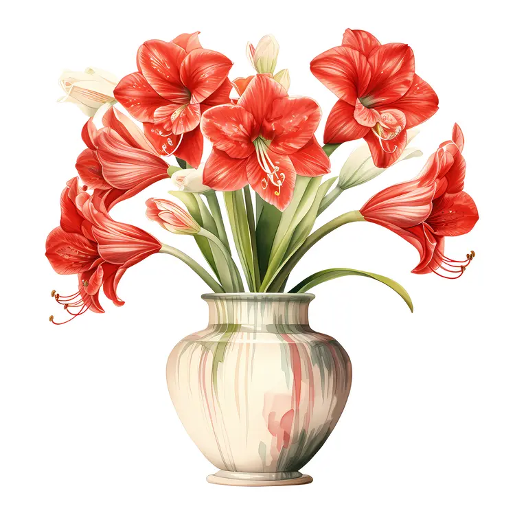 Red Flowers in a Vase