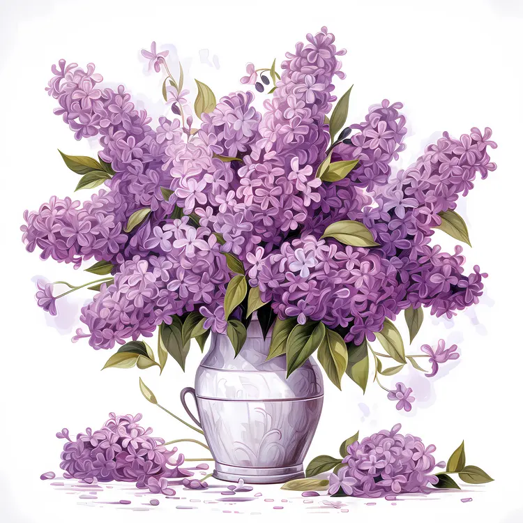 Beautiful Purple Lilac Flowers in Vase
