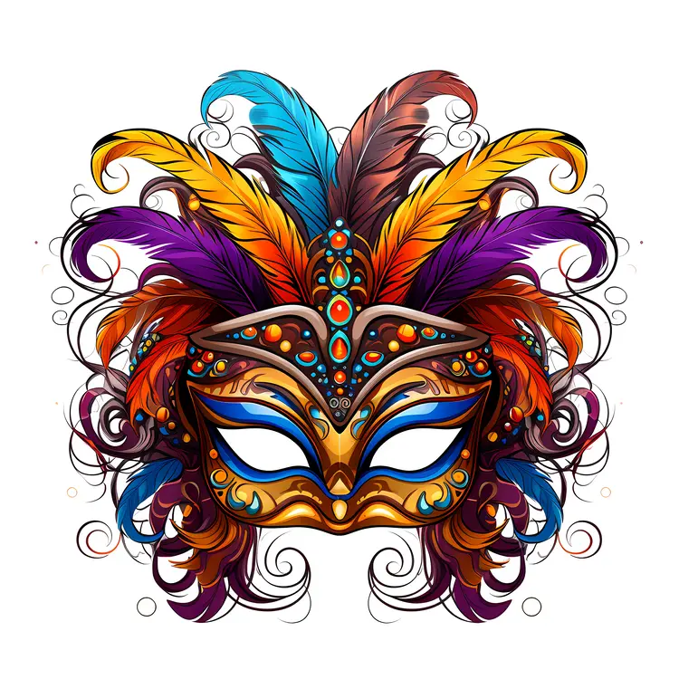 Festive Feather Mask for Celebrations