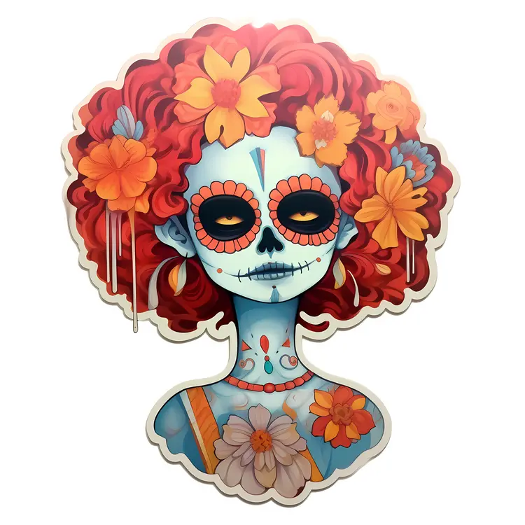 Colorful Sugar Skull for Day of the Dead Celebration