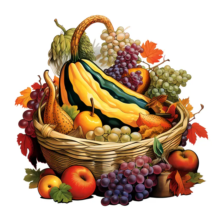 Colorful Autumn Fruit Basket