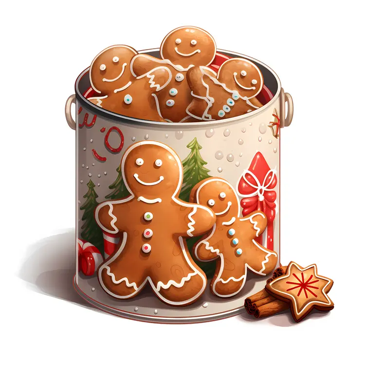 Gingerbread Cookies in a Festive Tin